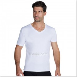 Camiseta termal hombre manga corta cuello pico YSABEL MORA